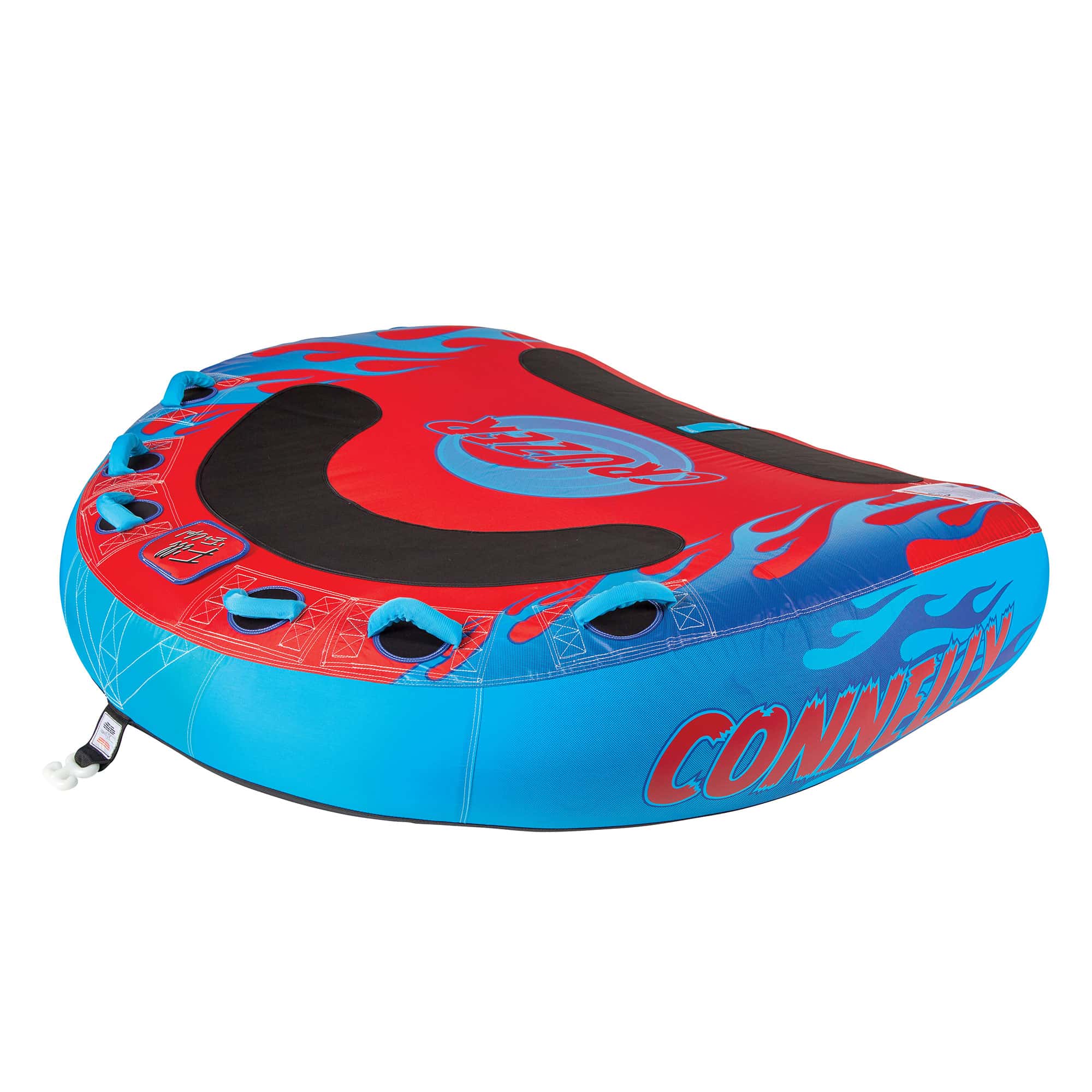 Connelly Cruzer 3 Person Soft Top Inflatable Towable Inner Tube, Blue & Red