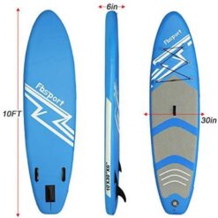 Summer Sale, FBSPORT Paddle Board 10 ft Inflatable Stand Up Paddle Boards with Premium Sup Accessories & Backpack, Non-Slip Deck, Waterproof Bag, Leash, Paddle and Pump,Blue