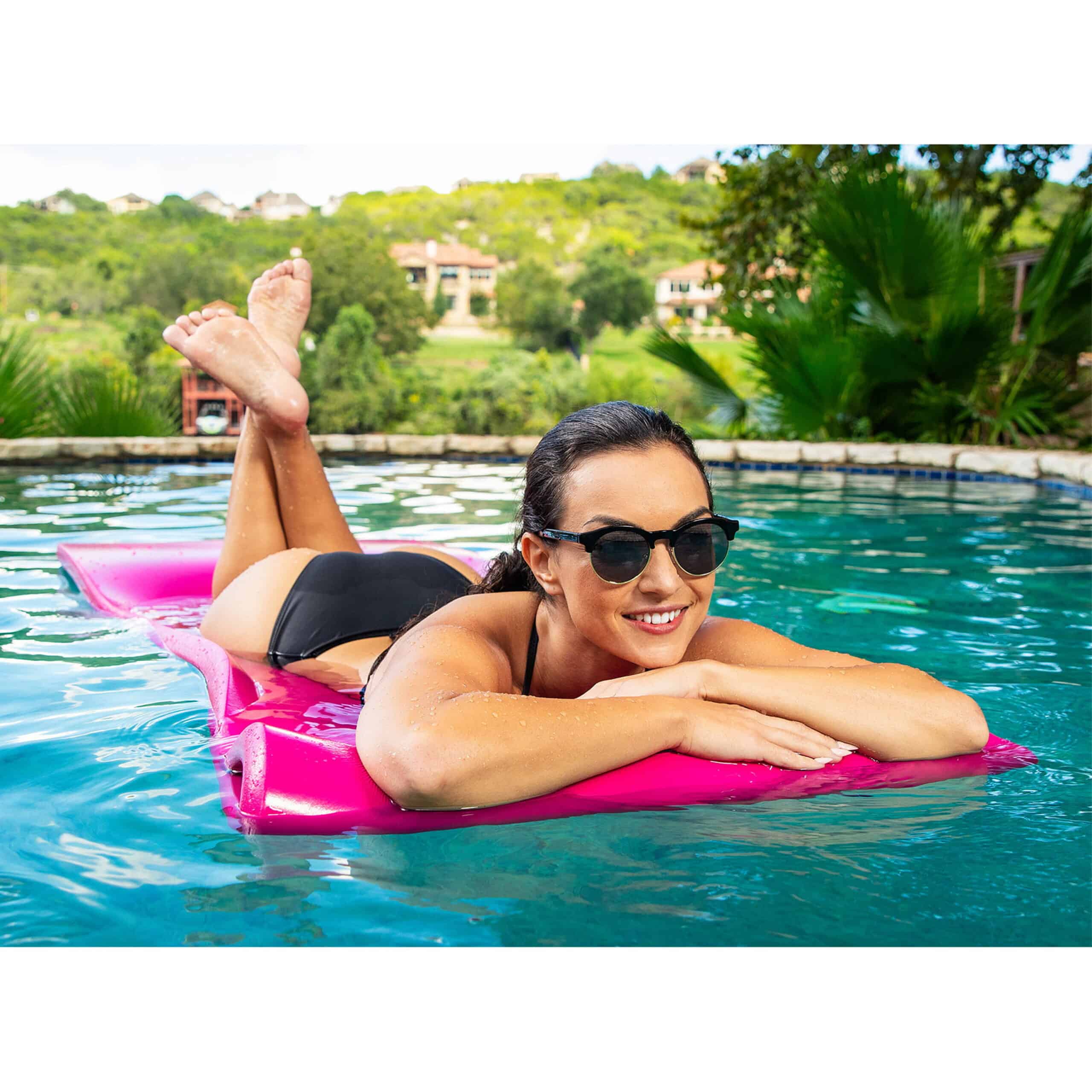 TRC Recreation Splash 1.25" Thick Foam Pool Float Mat, Tropical Teal