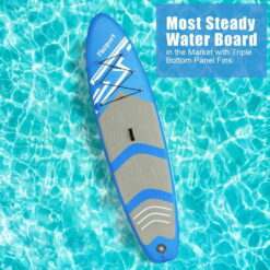 Summer Sale, FBSPORT Paddle Board 10 ft Inflatable Stand Up Paddle Boards with Premium Sup Accessories & Backpack, Non-Slip Deck, Waterproof Bag, Leash, Paddle and Pump,Blue