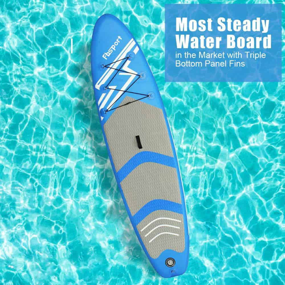Summer Sale, FBSPORT Paddle Board 10 ft Inflatable Stand Up Paddle Boards with Premium Sup Accessories & Backpack, Non-Slip Deck, Waterproof Bag, Leash, Paddle and Pump,Blue