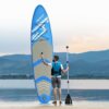 Summer Sale, FBSPORT Paddle Board 10 ft Inflatable Stand Up Paddle Boards with Premium Sup Accessories & Backpack, Non-Slip Deck, Waterproof Bag, Leash, Paddle and Pump,Blue