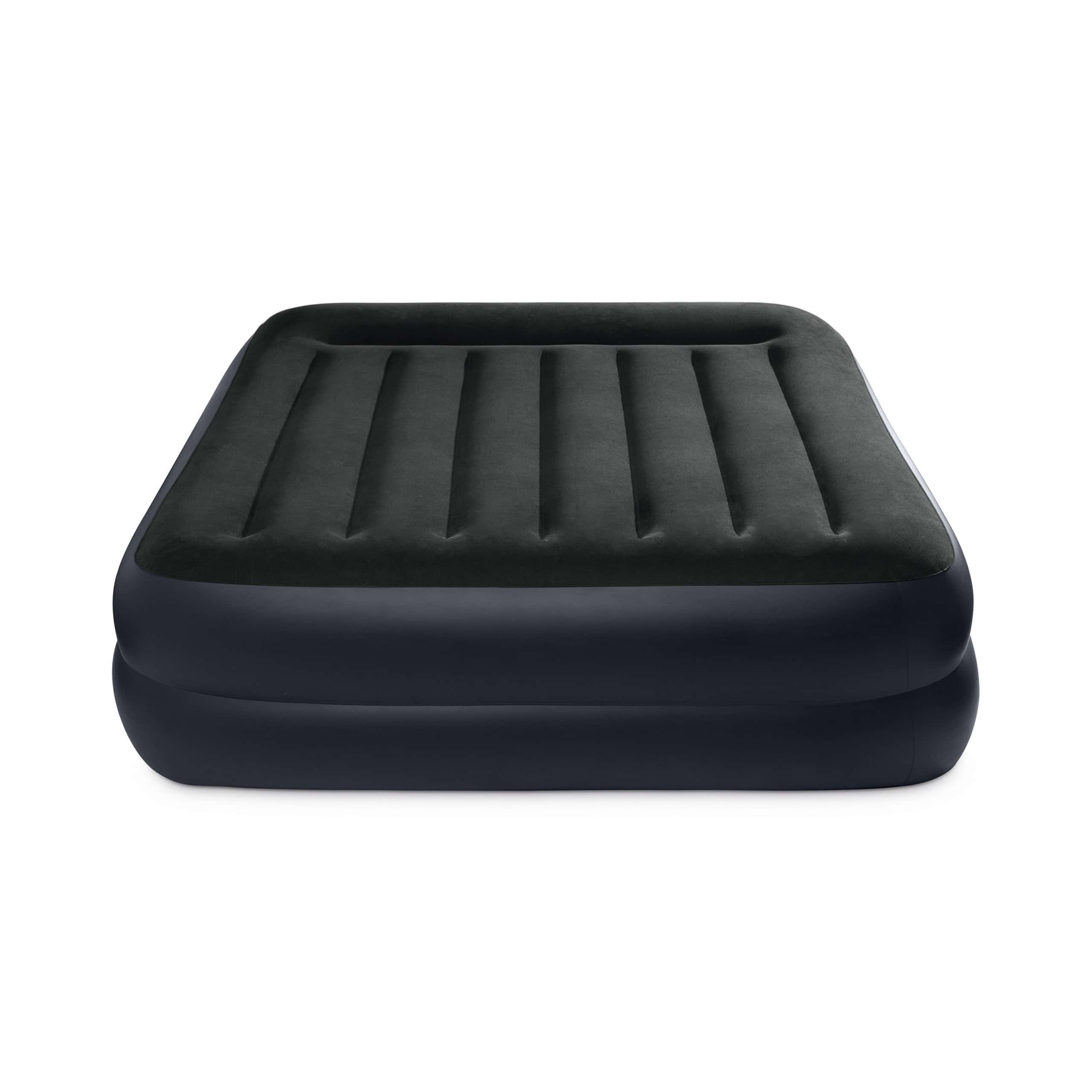 Intex 64123ED Dura Beam Plus 16" Pillow Raised Air Mattress with Built in Pump, Queen, Navy