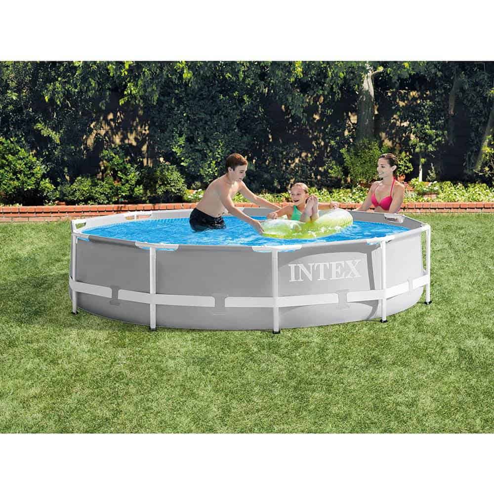 Intex 10ft x 10ft x 30in Pool w/ 10 Foot Round Pool Cover and Filter Cartridge