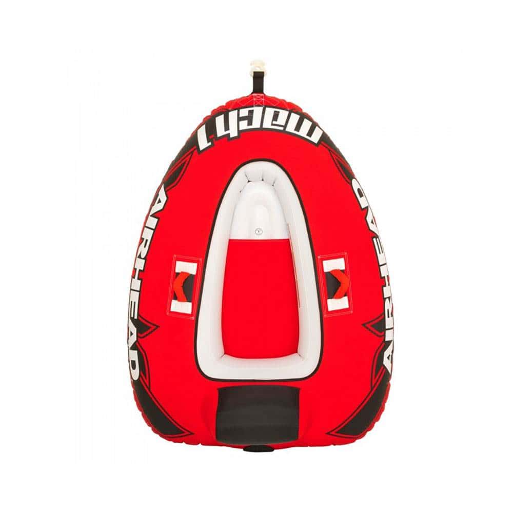 Airhead Mach 1 Inflatable Single Rider Towable Lake Ocean Water Tube Float, Red