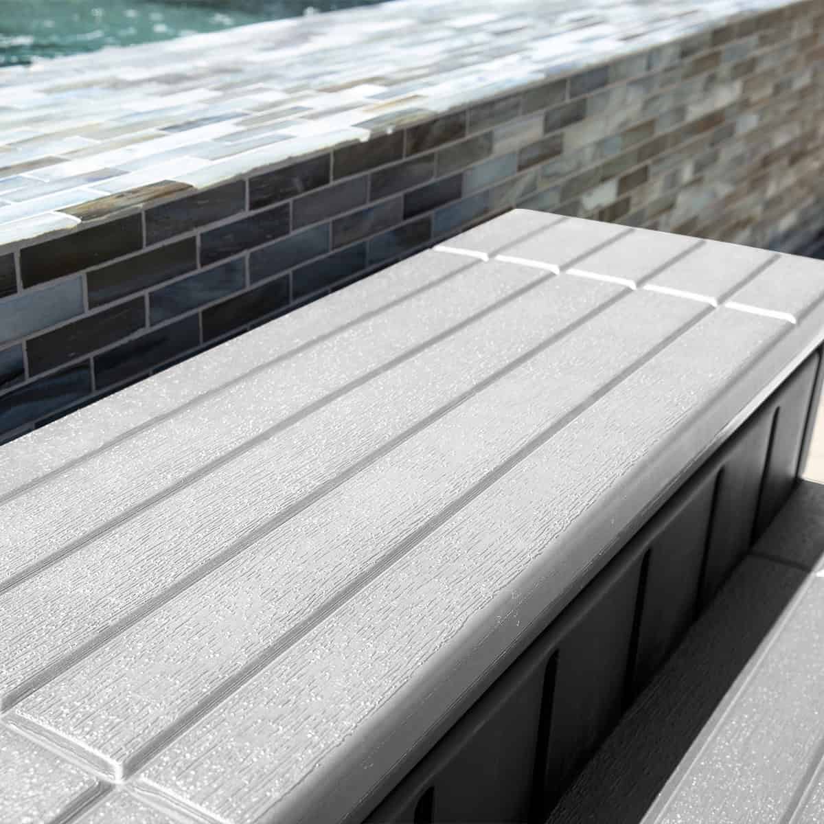 XtremepowerUS 36" Spa Step Hot Tub and Spa 2-Step Patio Deck Long Weather Resistant With Storage Compartment