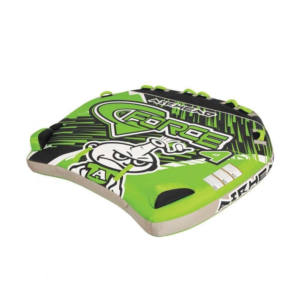 Airhead G-Force 4-Person Towable Boat Tube Float, Heavy-Duty Nylon, Green