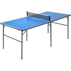 Topbuy Folding Mid-Size Kids Ping-Pong Tennis Table with 1 Net/2 Bats/3 Ping-Pong Ball