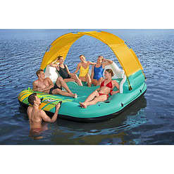 Bestway - Hydro-Force 9’6” Sunny Lounge 5-Person Inflatable Island Blue Adult