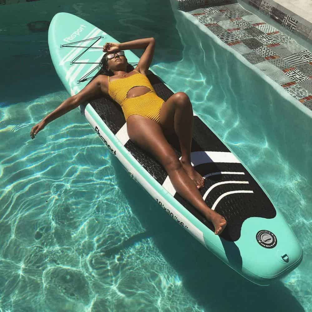 FBsport 10 Ft. Brushed Thickening Inflatable Stand up Paddle Board, Surf Control, Non-Slip Deck, Green
