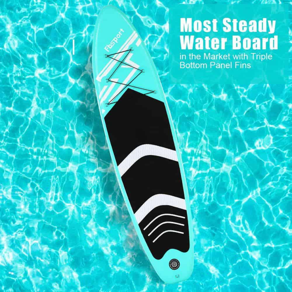FBSPORT Inflatable Paddle Board, 11' Stand Up Paddleboard with Durable SUP Accessories & Carry Bag, Mint Green