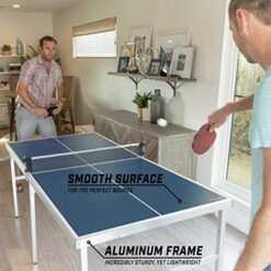 GoSports 6’x3’ Mid-Size Table Tennis Game Set - Indoor/Outdoor Portable Table Tennis Game, Includes 2 Paddles and 4 Balls
