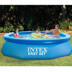 Intex 10ft Round Swimming Pool Cover & Easy Set 10ft x 30in Inflatable Pool