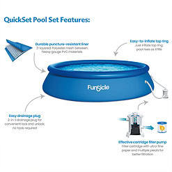 Funsicle 15ft x 36in Round QuickSet Above Ground Pool with Cartridge Filter Pump, Age 6 & up