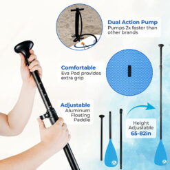 Crew Axel Inflatable Paddle Board 10’33’6” (18lb) SUP Kit Includes Paddle Pump Bag & More Blue