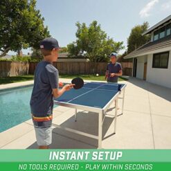GoSports 6’x3’ Mid-Size Table Tennis Game Set - Indoor/Outdoor Portable Table Tennis Game, Includes 2 Paddles and 4 Balls