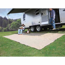 Camco 42811 7' x 15' RV Awning and Leisure Mat, Includes Canvas Tote Bag, Brown