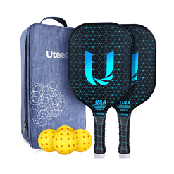 Uteeqe Pickleball Paddles Set of 2 - Graphite Surface with High Grit & Spin