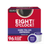 Eight O'Clock Coffee Dark Italian Espresso Roast Keurig Single-Serve K-Cup Pods, Dark Roast Coffee, 96 Count (4 Packs of 24)