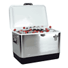 Koolatron Stainless Steel Ice Chest Beverage Cooler with Bottle Opener 51 L / 54 Quart 85 Can Capacity for Camping, Beach, RV, BBQs, Tailgating, Fishing