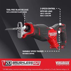 Craftsman V20 RP Cordless Brushless Reciprocating Saw Tool Only