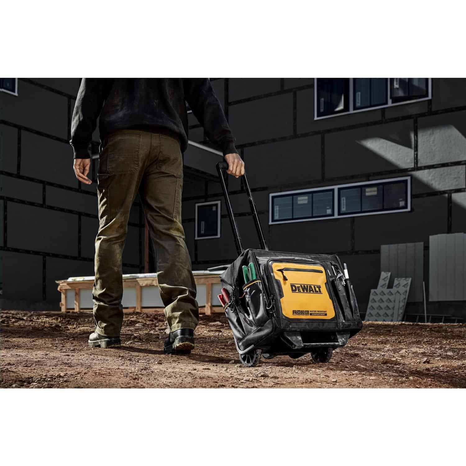 DeWalt Ballistic Nylon Tool Bag On Wheels Roller Tool Bag 27 pocket Black/Yellow 1 pc