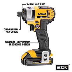 DeWalt DCK241C2 20V MAX Cordless Brushed 2 Tool Compact Drill and Impact Driver Kit