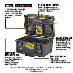 DeWalt 20V Tough System 2.0 DWST08050 Lithium-Ion Box Battery Charger Box 1 pc