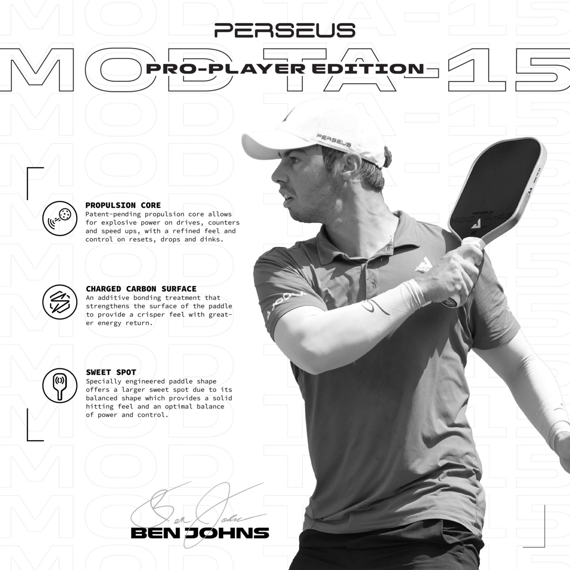 JOOLA Perseus MOD TA-15 16mm Pickleball Paddle