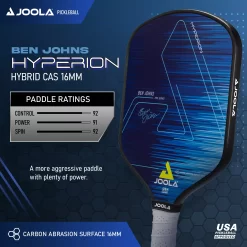 JOOLA Ben John's Hyperion CAS 16 mm Pro Pickleball Paddle, Blue
