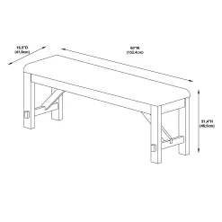 Linon Kraven Dining Padded Bench