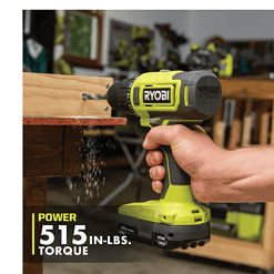 RYOBI PCL206K2 ONE+ 18V Cordless 1/2 in. Drill/Driver Kit with (2) 1.5 Ah Batteries and Charger