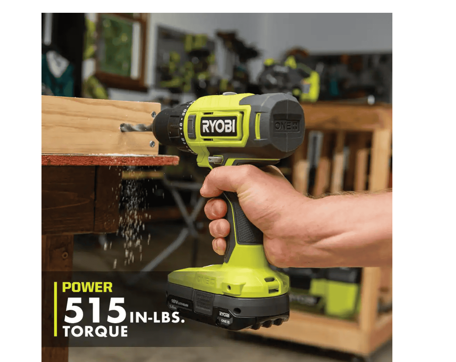 RYOBI PCL206K2 ONE+ 18V Cordless 1/2 in. Drill/Driver Kit with (2) 1.5 Ah Batteries and Charger