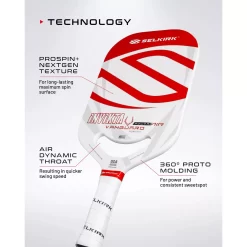Selkirk Sport Power Air Invikta Pickleball Paddle, Red/White