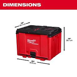 Milwaukee PACKOUT SHOP STORAGE 14.5 in. 1 drawer Garage Organizer Tethered Top Container 14.7 in. H