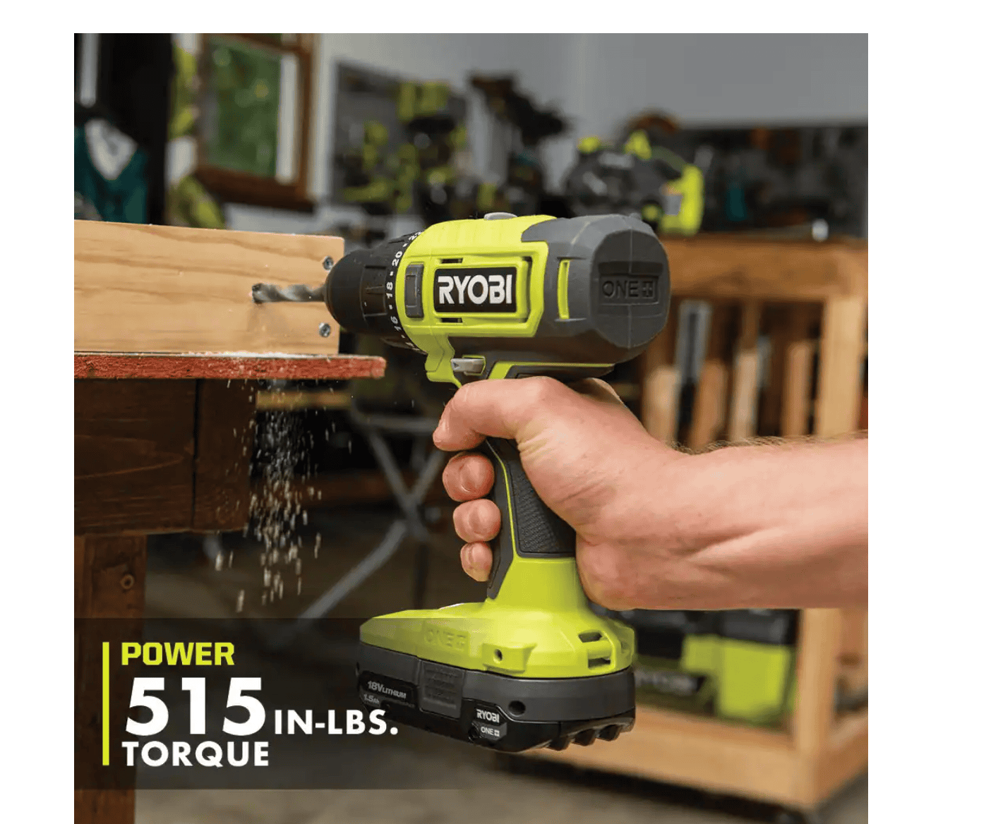 RYOBI PCL206K1 ONE+ 18V Cordless 1/2 in. Drill/Driver Kit with (1) 1.5 Ah Battery and Charger