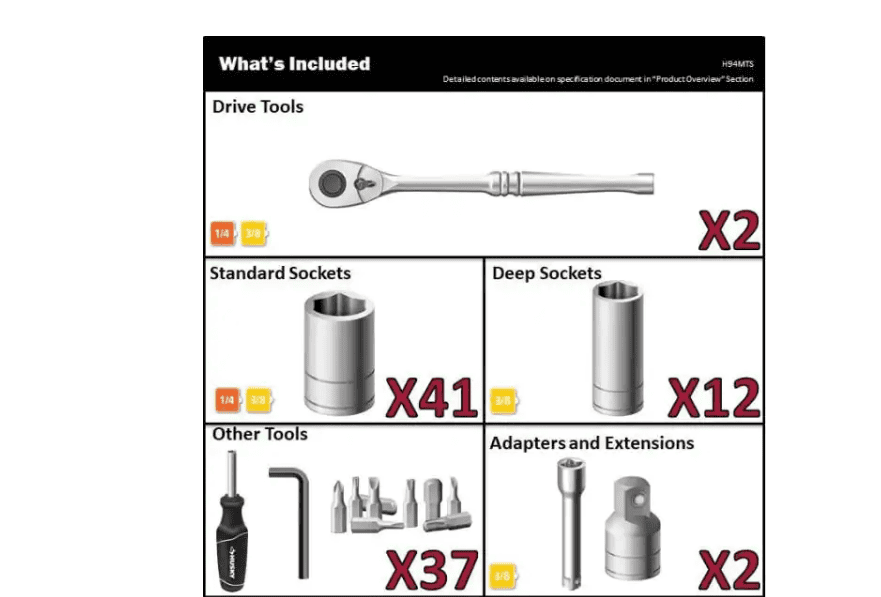 Husky H94MTS Mechanics Tool Set (94-Piece)
