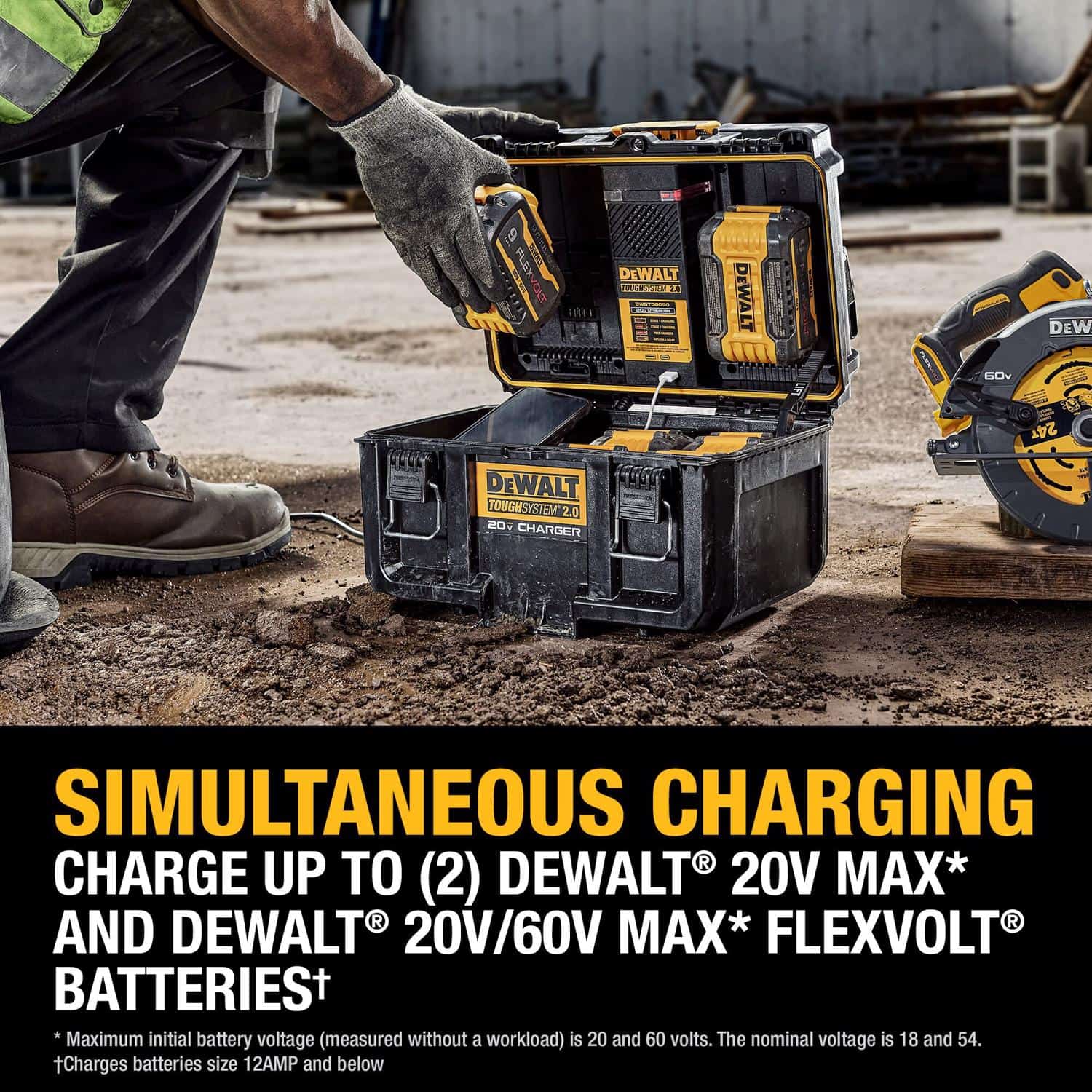 DeWalt 20V Tough System 2.0 DWST08050 Lithium-Ion Box Battery Charger Box 1 pc
