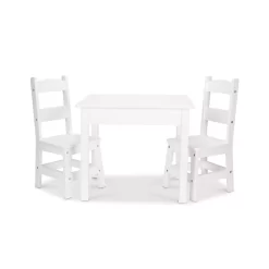 Melissa & Doug White Wooden Table & Chairs Set