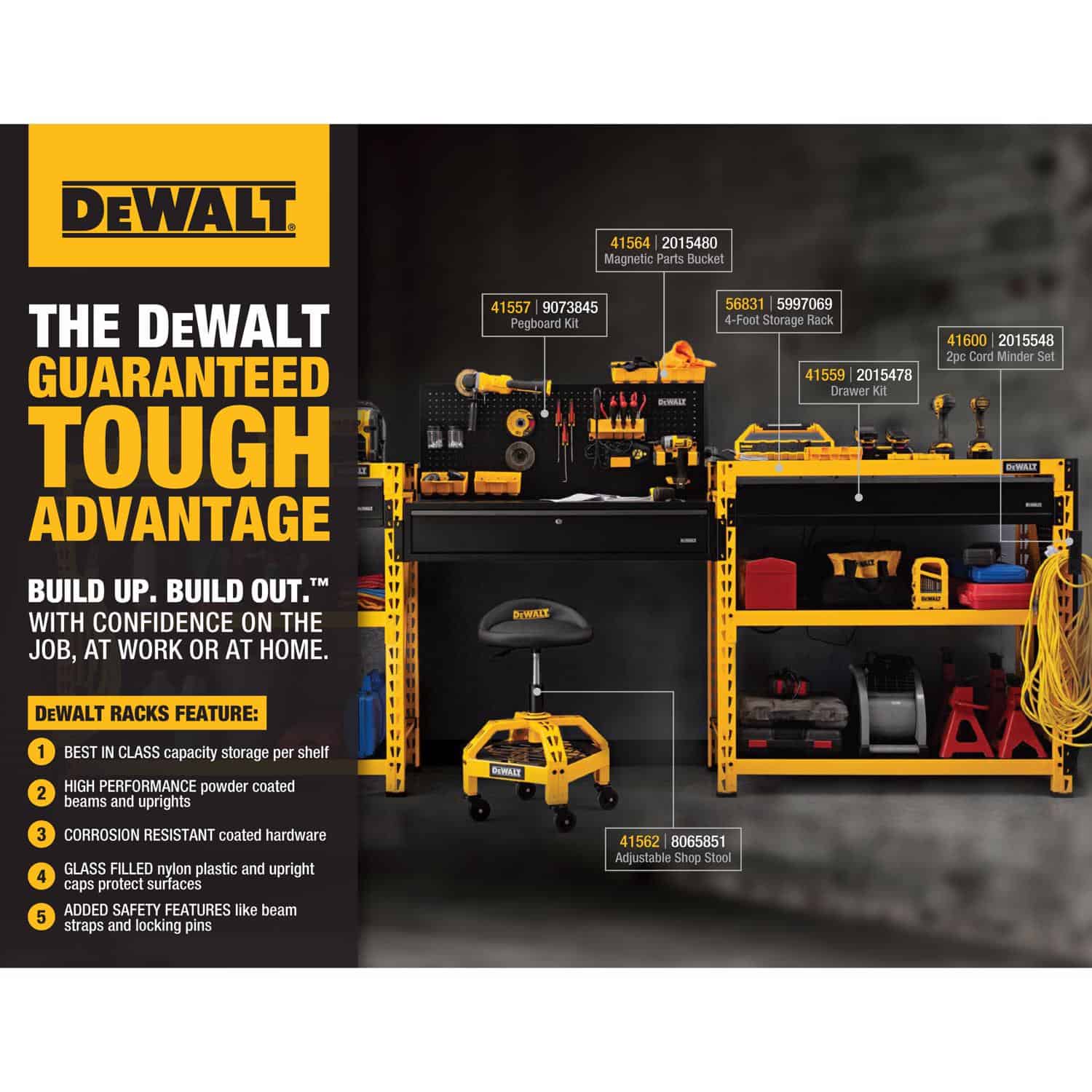 DeWalt 48 in. H X 50 in. W X 18 in. D Yellow Steel Storage Rack
