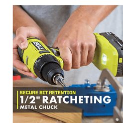 RYOBI PCL206K2 ONE+ 18V Cordless 1/2 in. Drill/Driver Kit with (2) 1.5 Ah Batteries and Charger