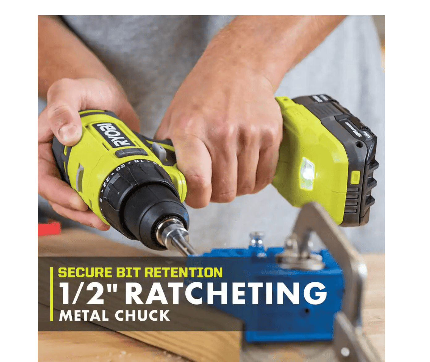 RYOBI PCL206K2 ONE+ 18V Cordless 1/2 in. Drill/Driver Kit with (2) 1.5 Ah Batteries and Charger
