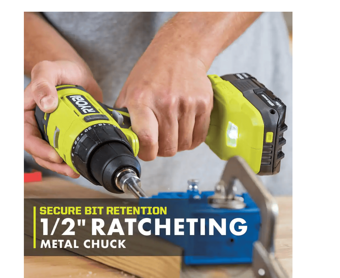 RYOBI PCL206K1 ONE+ 18V Cordless 1/2 in. Drill/Driver Kit with (1) 1.5 Ah Battery and Charger