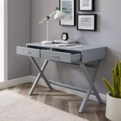 Linon Penney 2-Drawer Desk - Gray