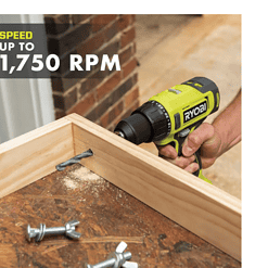 RYOBI PCL206K1 ONE+ 18V Cordless 1/2 in. Drill/Driver Kit with (1) 1.5 Ah Battery and Charger