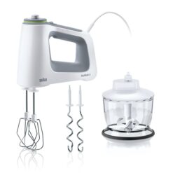 Braun Electric Hand Mixer, 9-Speed, Lightweight with Soft Anti-Slip Handle, White