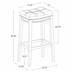 Linon Claridge Bar Stool 2-piece Set