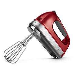 KitchenAid 9-Speed Digital Hand Mixer with Turbo Beater II Accessories and Pro Whisk - Candy Apple Red