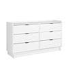 Prepac Double Drawer Dresser, 52.5" W x 29.5" H x 16" D, Simple White