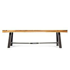 Christopher Knight Home Catriona Outdoor Acacia Wood Bench with Metal Accents, Teak Finish
